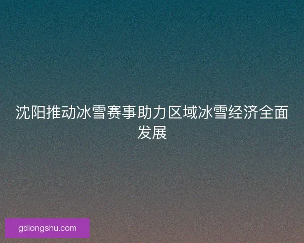 沈阳推动冰雪赛事助力区域冰雪经济全面发展